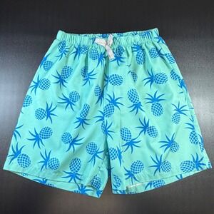 Unbranded Boys Pineapple Print Swim Trunks Shorts Turquoise Blue Size 12Y J9